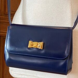Vintage GUCCI Navy Blue Leather crossbody/clutch Bag